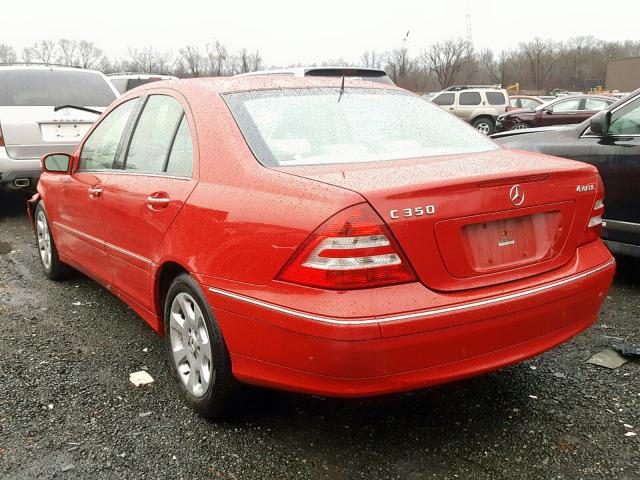 WDBRF87H16F775010 - 2006 MERCEDES-BENZ C 350 4MAT RED photo 3