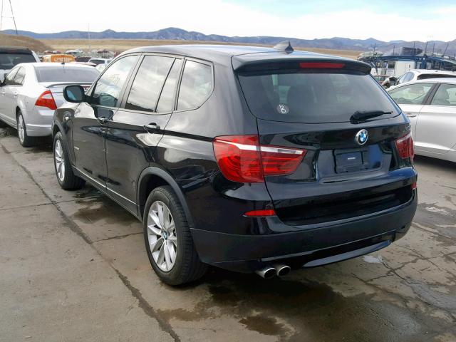 5UXWX9C55E0D23857 - 2014 BMW X3 XDRIVE2 BLACK photo 3