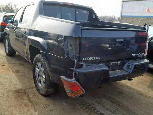 2HJYK16536H515046 - 2006 HONDA RIDGELINE BLACK photo 3