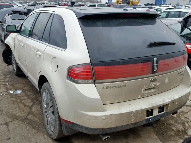 2LMDU88C97BJ11254 - 2007 LINCOLN MKX CREAM photo 3