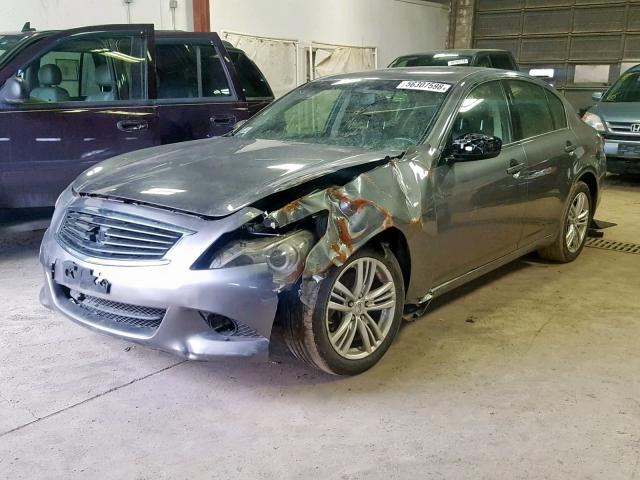 JN1CV6AR2DM763671 - 2013 INFINITI G37 GRAY photo 2