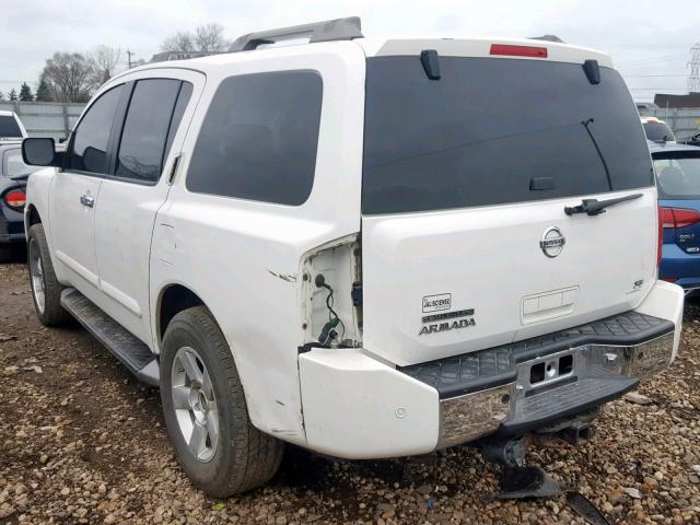 5N1AA08A14N713802 - 2004 NISSAN ARMADA SE WHITE photo 3