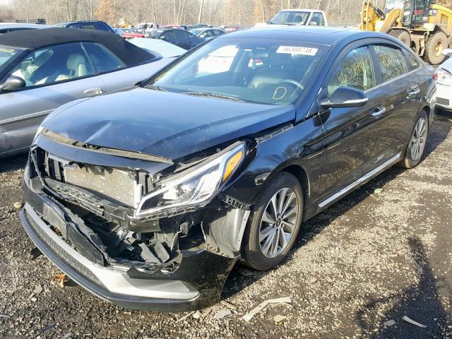 5NPE34AF0GH381370 - 2016 HYUNDAI SONATA SPO BLACK photo 2