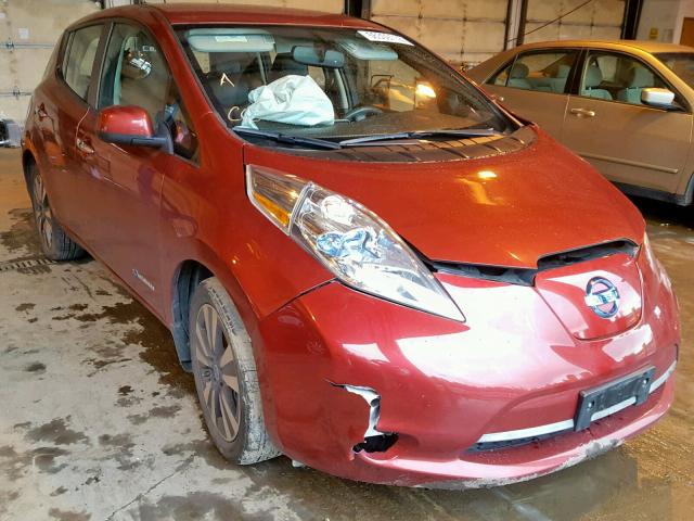 1N4AZ0CP7DC410338 - 2013 NISSAN LEAF S RED photo 1