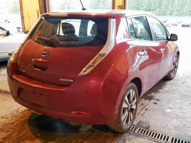 1N4AZ0CP7DC410338 - 2013 NISSAN LEAF S RED photo 4