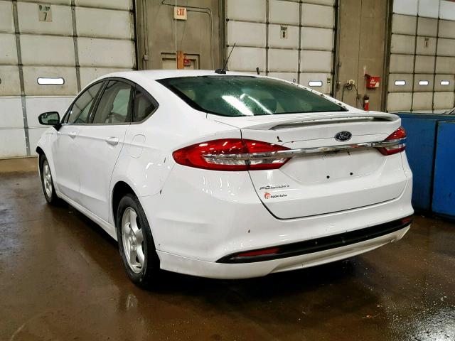 3FA6P0G71JR257006 - 2018 FORD FUSION S WHITE photo 3