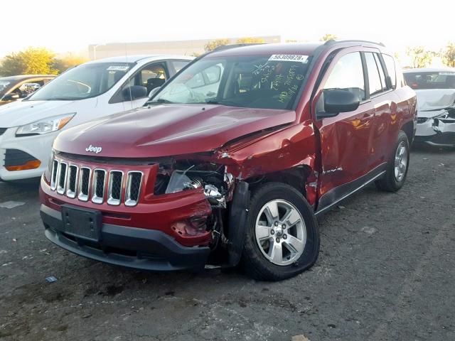 1C4NJCBAXFD249661 - 2015 JEEP COMPASS SP წითელი ფოტო 2