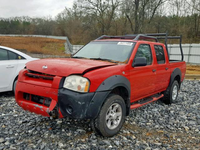 1N6ED27T51C333376 - 2001 NISSAN FRONTIER C RED photo 2