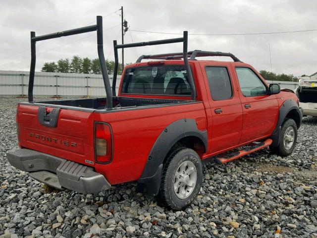 1N6ED27T51C333376 - 2001 NISSAN FRONTIER C RED photo 4