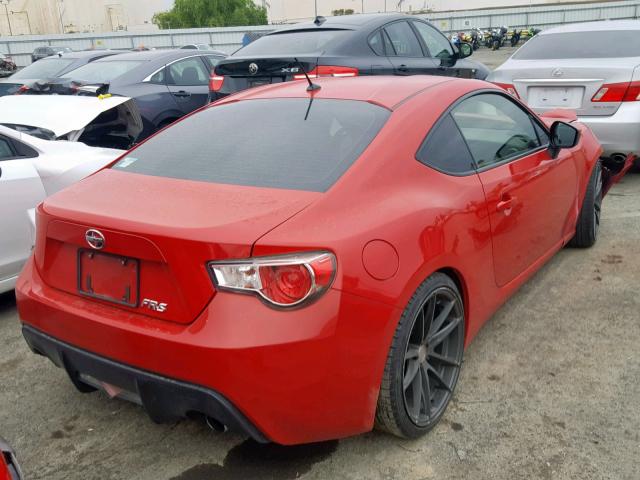 JF1ZNAA18D2716022 - 2013 TOYOTA SCION FR-S RED photo 4
