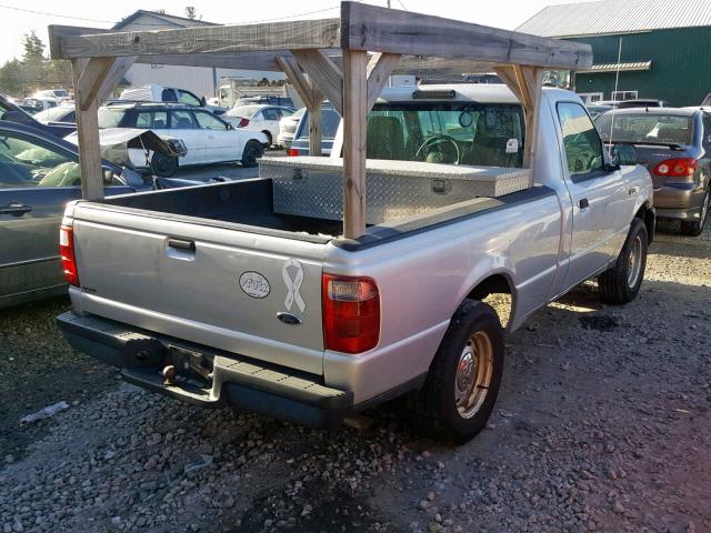 1FTYR10DX4PA25969 - 2004 FORD RANGER SILVER photo 4