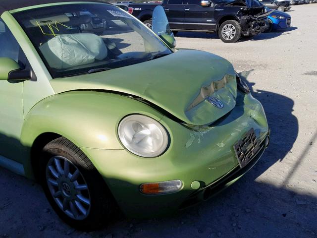 3VWCM21Y24M306439 - 2004 VOLKSWAGEN NEW BEETLE მწვანე ფოტო 9