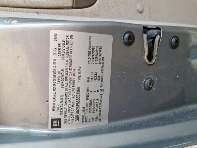 3GNDA23P66S653069 - 2006 CHEVROLET HHR LT GRAY photo 10