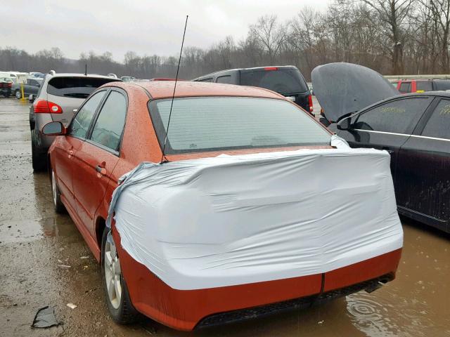 KNAFE222695027397 - 2009 KIA SPECTRA EX ORANGE photo 3