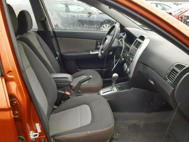 KNAFE222695027397 - 2009 KIA SPECTRA EX ORANGE photo 5