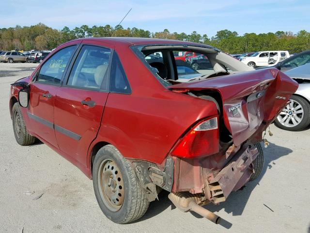 1FAFP34N85W108258 - 2005 FORD FOCUS ZX4 RED photo 3