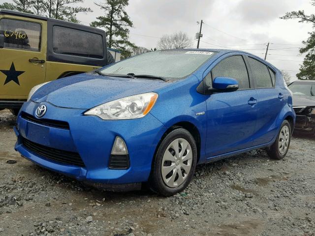 JTDKDTB3XD1042228 - 2013 TOYOTA PRIUS C BLUE photo 2