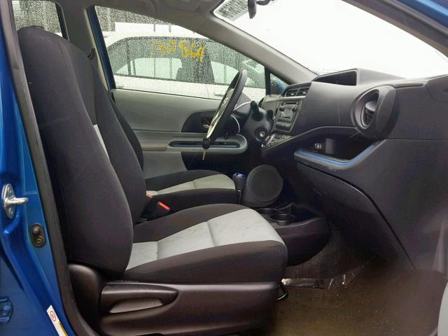 JTDKDTB3XD1042228 - 2013 TOYOTA PRIUS C BLUE photo 5