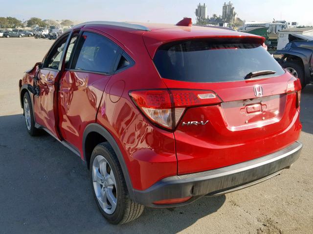 3CZRU5H77GM718480 - 2016 HONDA HR-V EXL RED photo 3