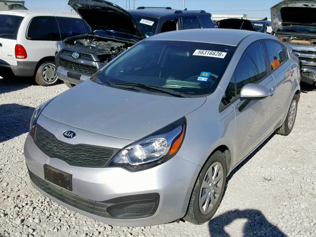 KNADM4A37E6396192 - 2014 KIA RIO LX SILVER photo 2