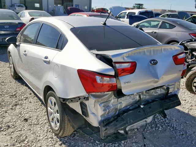 KNADM4A37E6396192 - 2014 KIA RIO LX SILVER photo 3