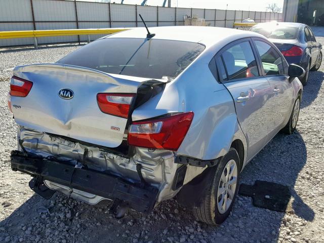 KNADM4A37E6396192 - 2014 KIA RIO LX SILVER photo 4