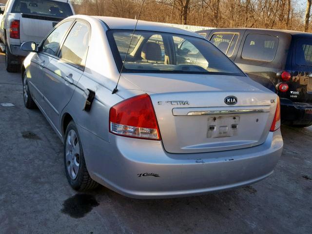 KNAFE122785500409 - 2008 KIA SPECTRA EX SILVER photo 3