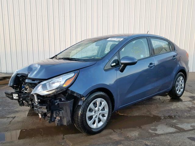 KNADM4A38G6690395 - 2016 KIA RIO LX BLUE photo 2