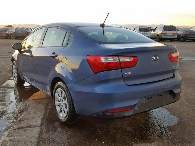 KNADM4A38G6690395 - 2016 KIA RIO LX BLUE photo 3