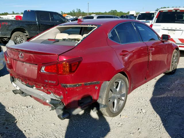 JTHBF5C2XA2096788 - 2010 LEXUS IS 250 RED photo 4