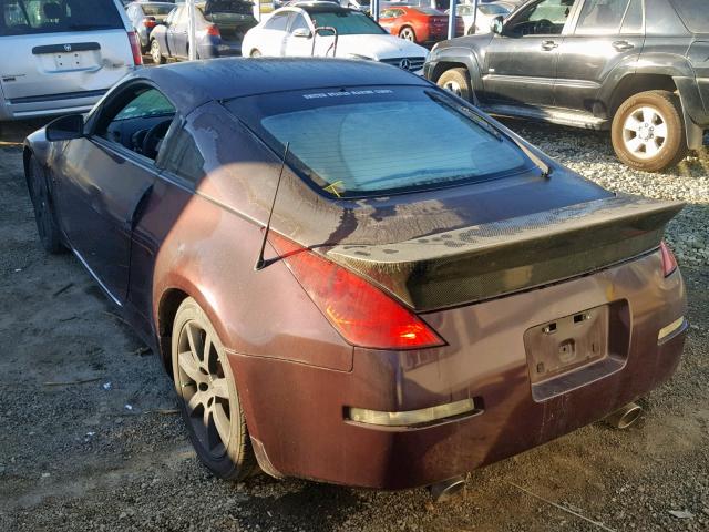 JN1AZ34D83T119980 - 2003 NISSAN 350Z COUPE PURPLE photo 3