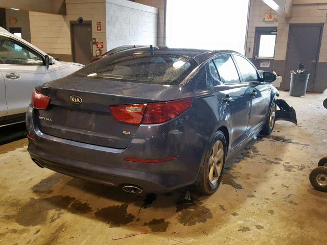 KNAGM4A76F5606496 - 2015 KIA OPTIMA LX BLUE photo 4