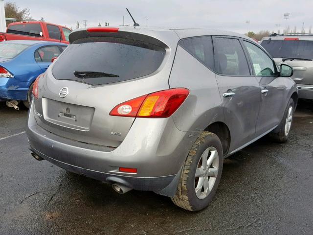 JN8AZ1MW4AW110115 - 2010 NISSAN MURANO S GRAY photo 4