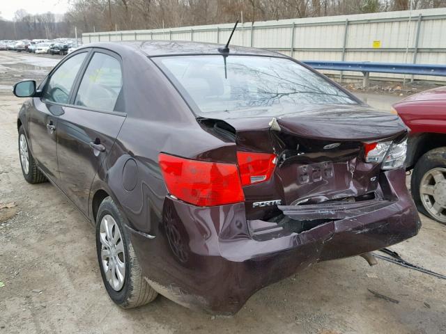 KNAFU4A22A5282147 - 2010 KIA FORTE EX BURGUNDY photo 3