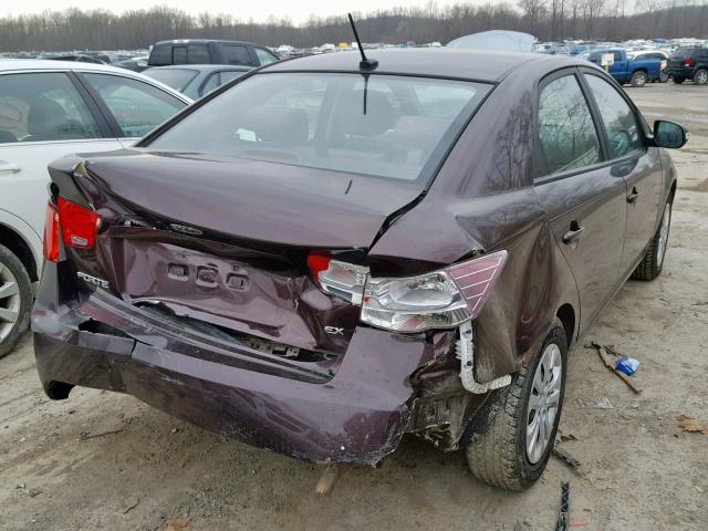 KNAFU4A22A5282147 - 2010 KIA FORTE EX BURGUNDY photo 4