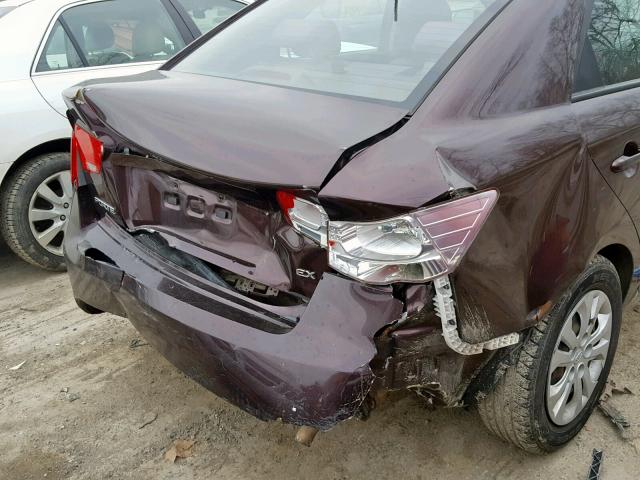 KNAFU4A22A5282147 - 2010 KIA FORTE EX BURGUNDY photo 9