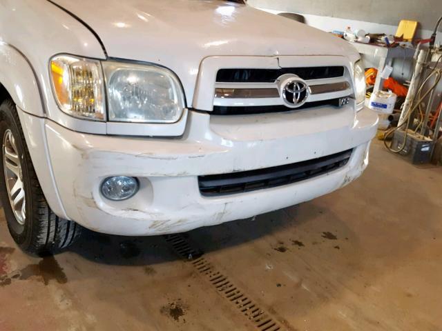 5TDBT48A36S267224 - 2006 TOYOTA SEQUOIA LI WHITE photo 9