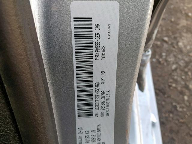 1C3CCCFB5FN655463 - 2015 CHRYSLER 200 LX SILVER photo 10