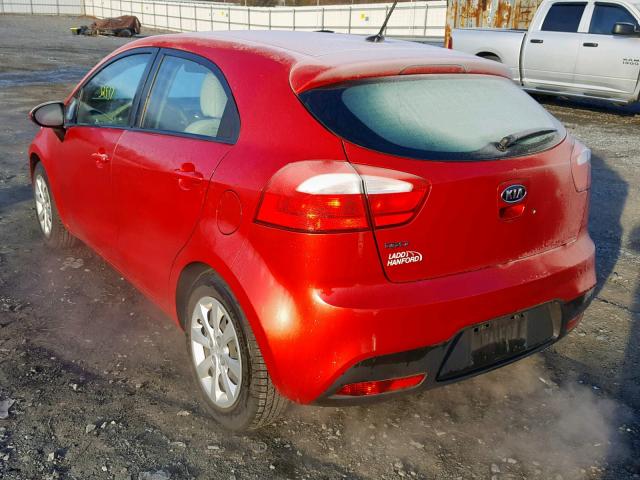 KNADM5A38C6015498 - 2012 KIA RIO LX RED photo 3