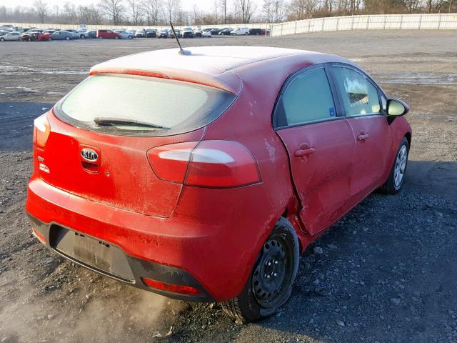 KNADM5A38C6015498 - 2012 KIA RIO LX RED photo 4