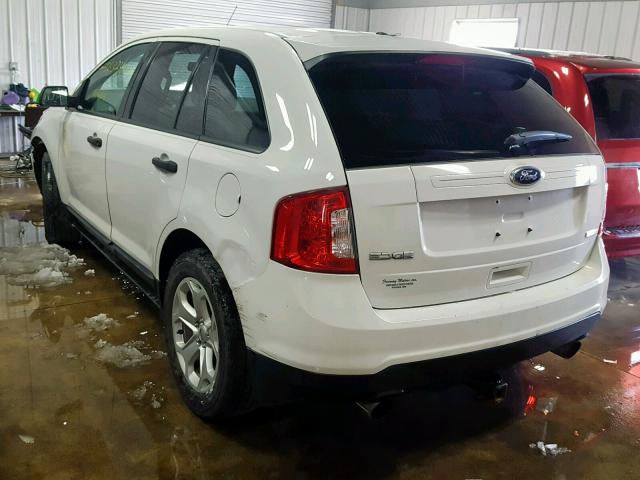 2FMDK3G96DBC30952 - 2013 FORD EDGE SE WHITE photo 3