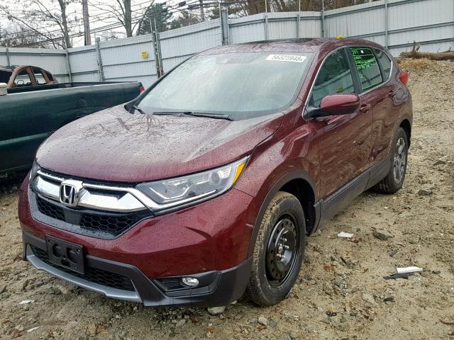 7FARW2H88JE007782 - 2018 HONDA CR-V EXL BURGUNDY photo 2