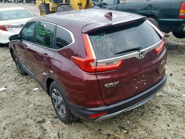 7FARW2H88JE007782 - 2018 HONDA CR-V EXL BURGUNDY photo 3