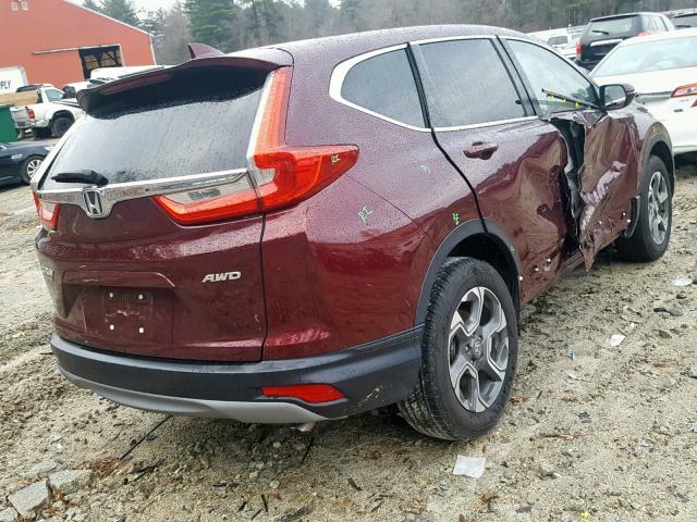 7FARW2H88JE007782 - 2018 HONDA CR-V EXL BURGUNDY photo 4