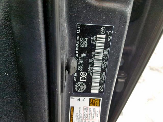 JTDKARFP1H3067828 - 2017 TOYOTA PRIUS PRIM 石墨色 照片 10