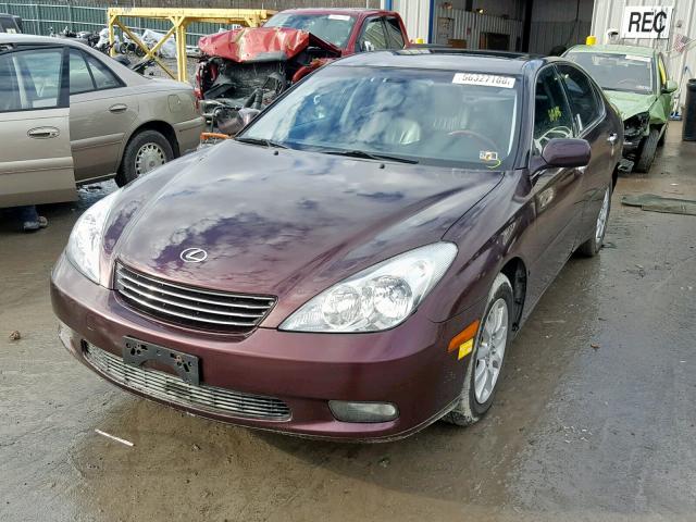 JTHBF30G130113755 - 2003 LEXUS ES 300 PURPLE photo 2