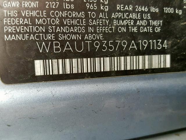 WBAUT93579A191134 - 2009 BMW 328 IT BLUE photo 10