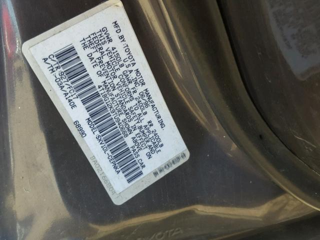 4T1BG12K9TU940668 - 1996 TOYOTA CAMRY DX GRAY photo 10