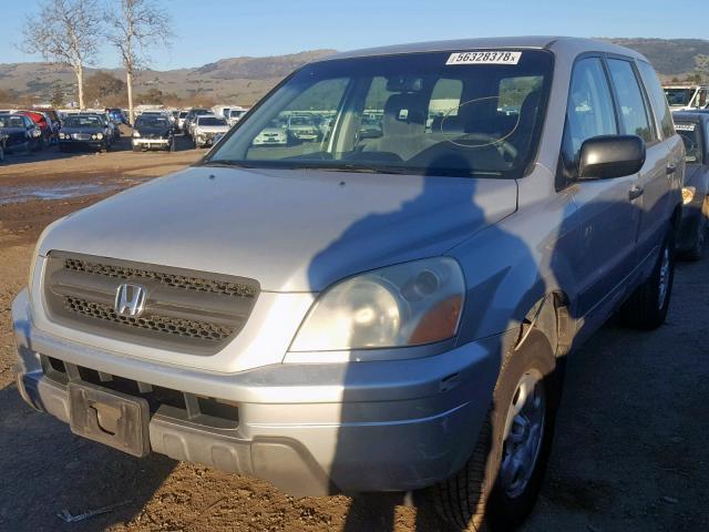 2HKYF18174H558098 - 2004 HONDA PILOT LX SILVER photo 2