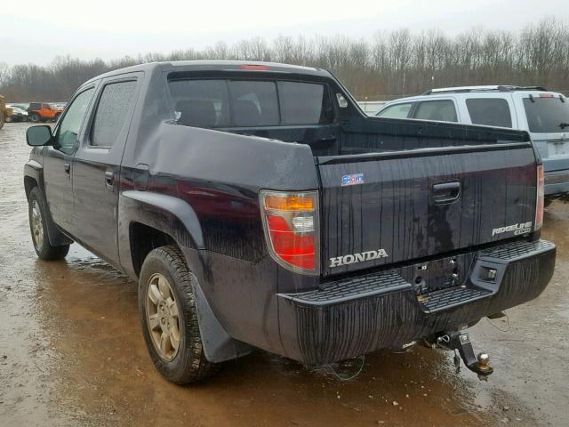 2HJYK16516H533125 - 2006 HONDA RIDGELINE BLACK photo 3